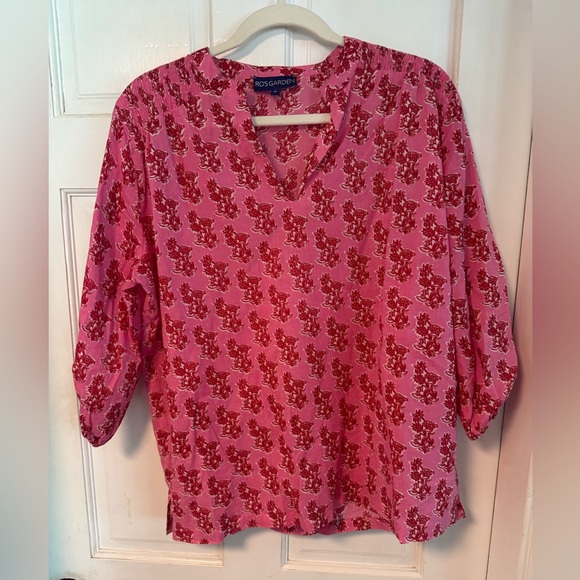Tuckernuck Pink 3/4 Sleeve Boxy Blouse - Picture 1 of 3